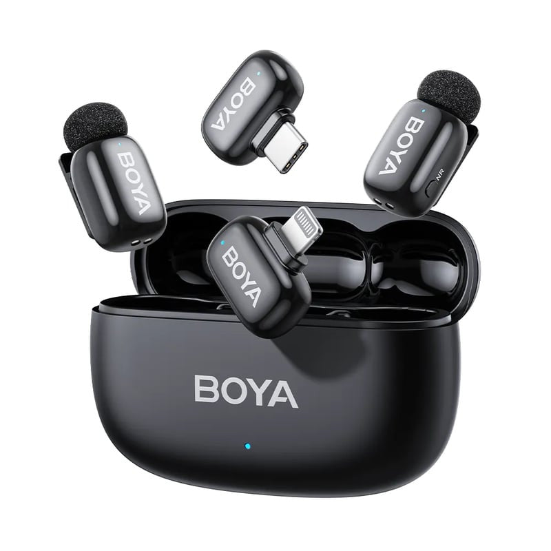 BOYA MINI 14 ULTRA MINI WIRELESS MICROPHONE BLACK 2TX-1RX