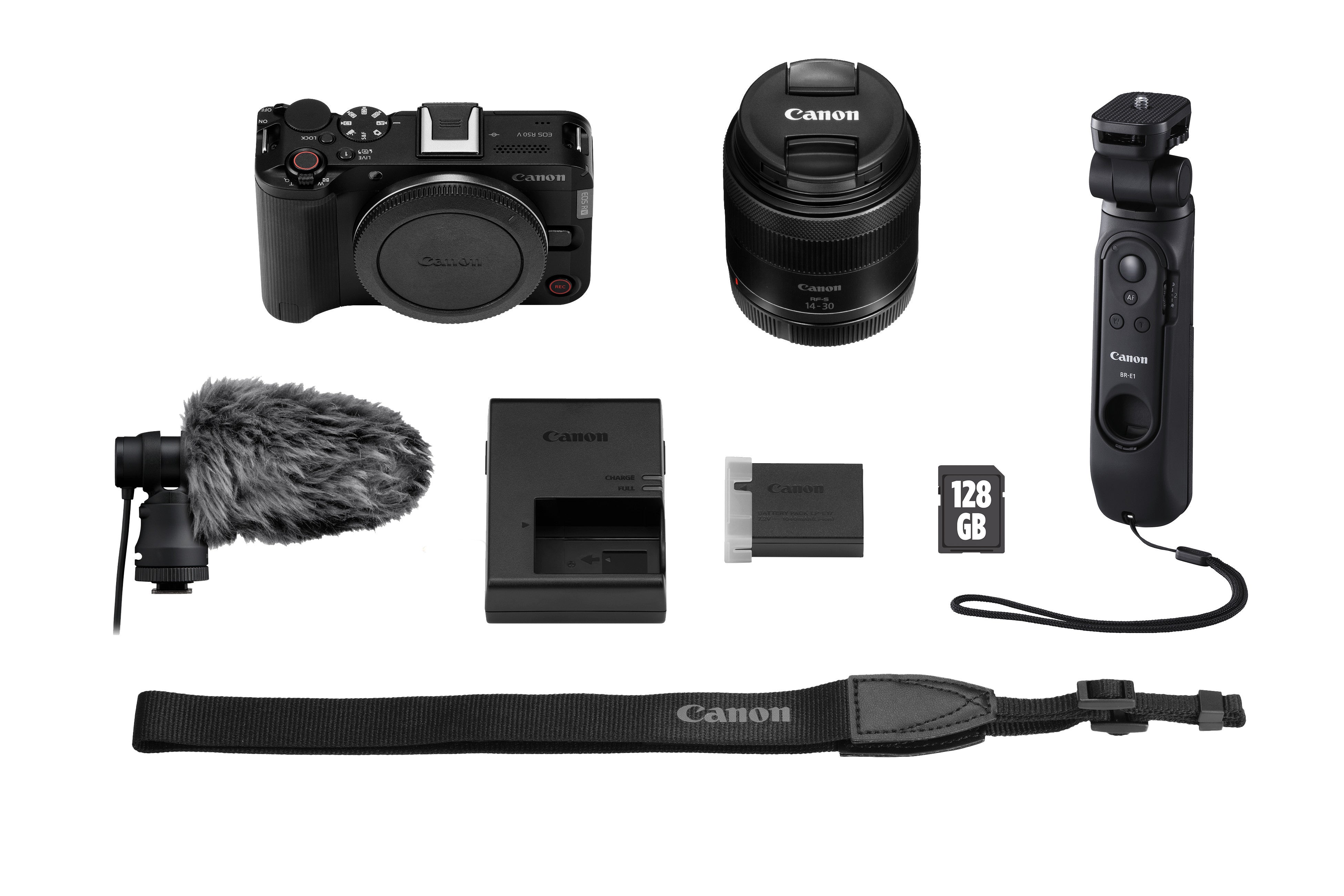CANON EOS R50 V + RF-S 14-30 mm f/4-6,3 IS STM PZ + Poignée/Trépied HG-100TBR + Micro DM-E100 + Carte SD 128GO