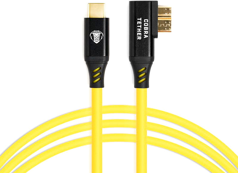 COBRA UNION CORDON COUDE USB-C / USB-3 MICRO B 90° 5M 5GBITS JAUNE