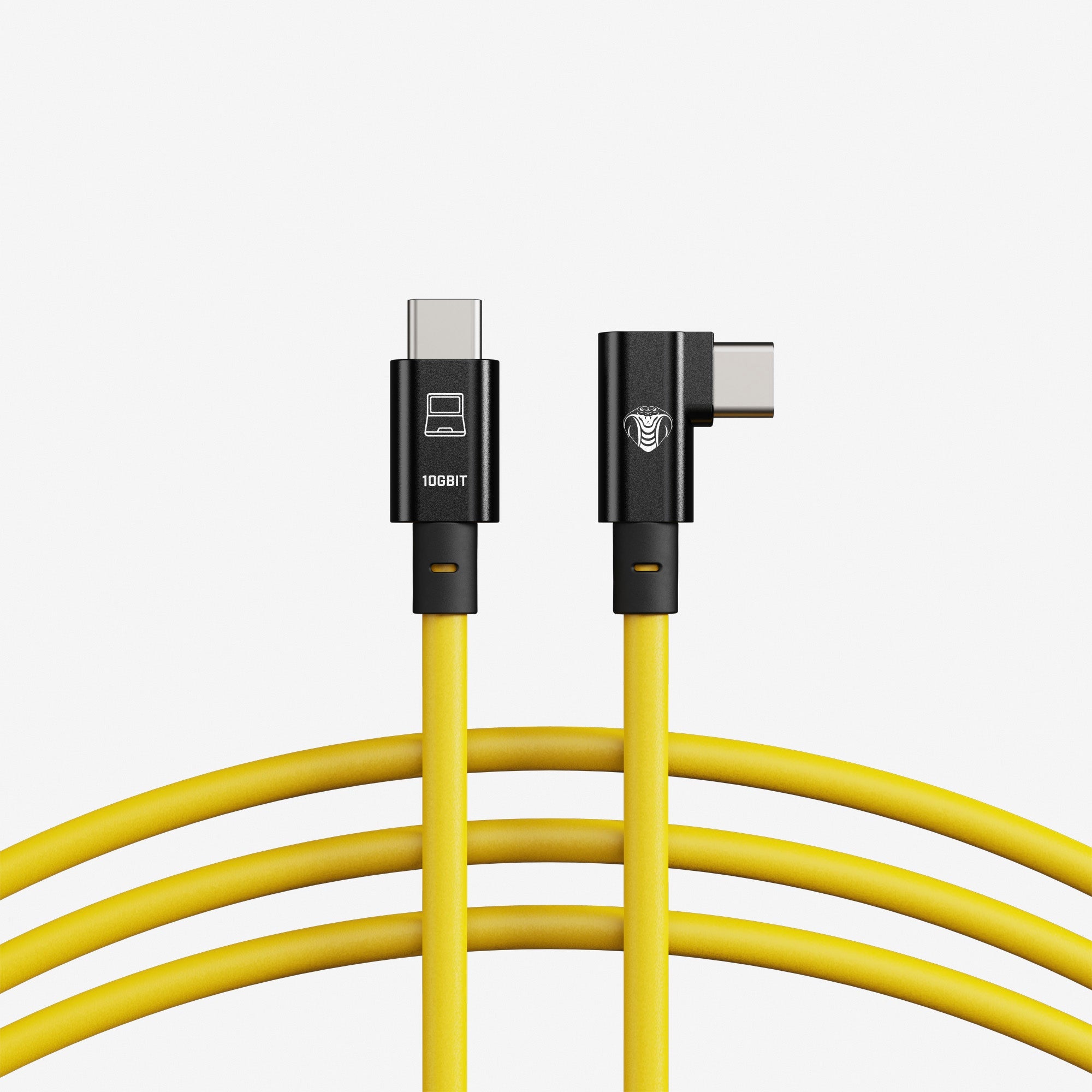 COBRA UNION CORDON COUDE USB-C / USB-C 90° 10M 10GBITS JAUNE