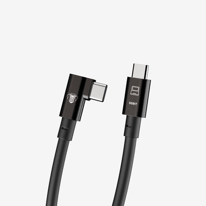 COBRA UNION CORDON COUDE USB-C / USB-C 90° 10M 10GBITS NOIR