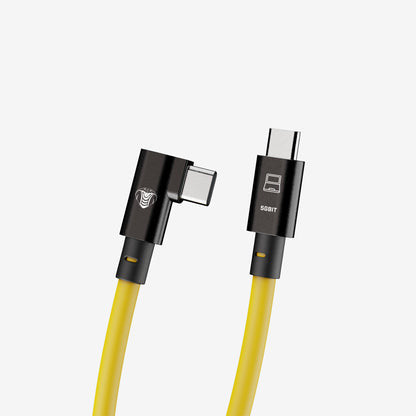 COBRA UNION CORDON COUDE USB-C / USB-C 90° 10M 5GBITS JAUNE