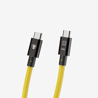 COBRA UNION CORDON COUDE USB-C / USB-C 90° 10M 5GBITS JAUNE