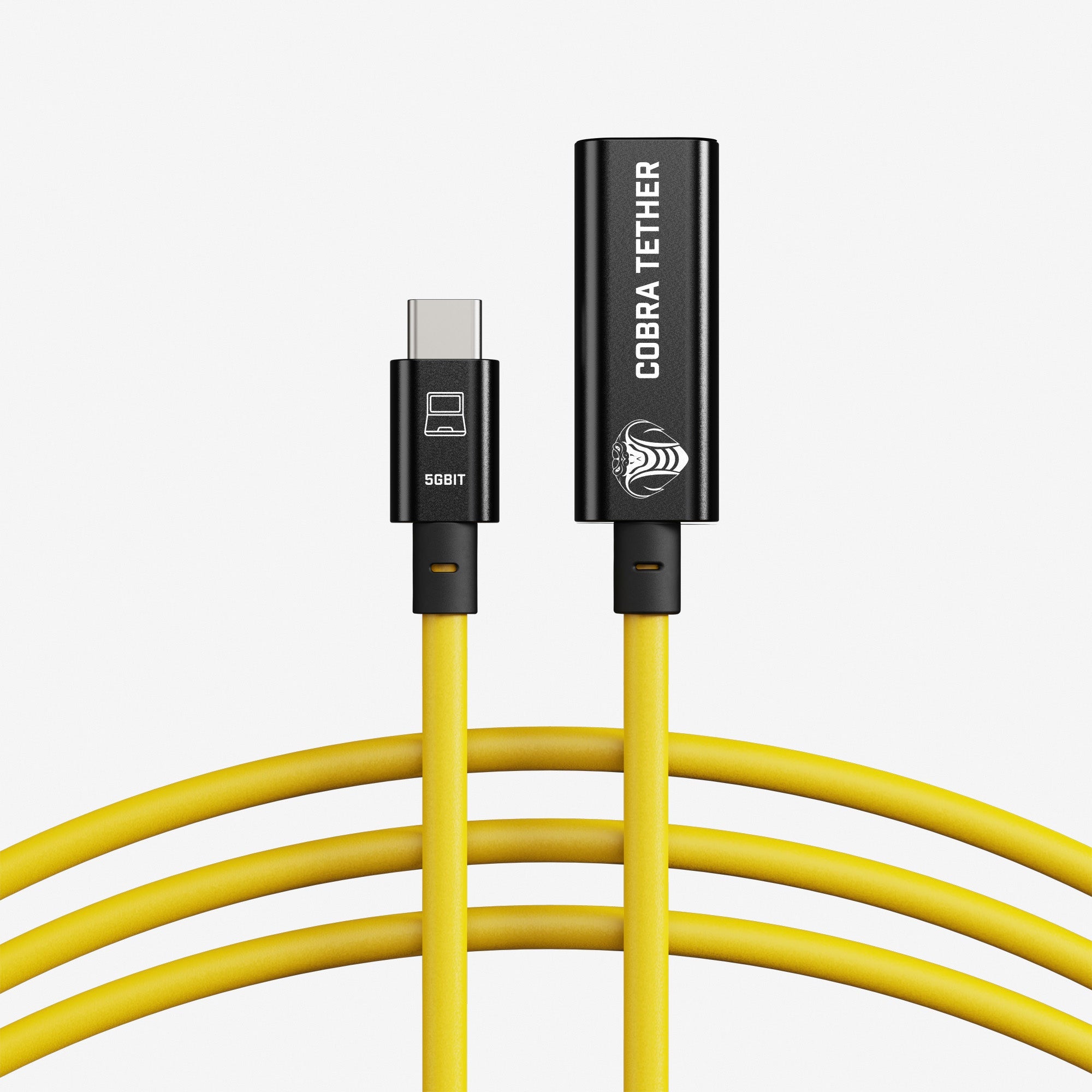 COBRA UNION CORDON COUDE USB-C / USB-C 90° 10M 5GBITS JAUNE