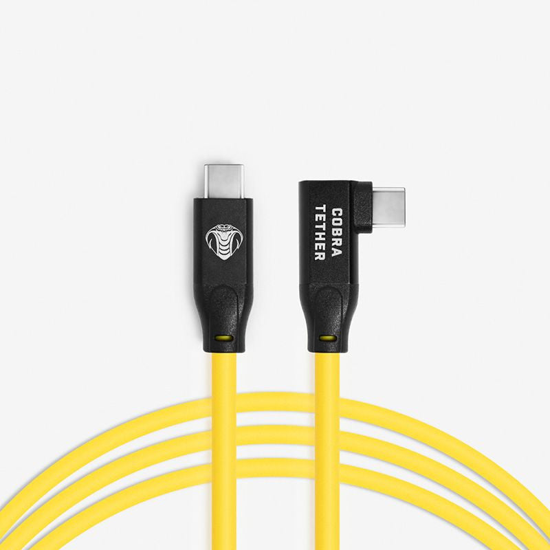 COBRA UNION CORDON COUDE USB-C / USB-C 90° 5M 10GBITS JAUNE