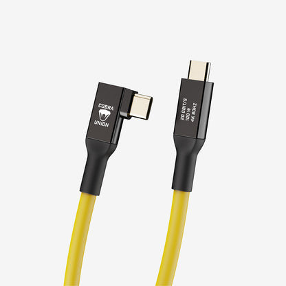 COBRA UNION CORDON COUDE USB-C / USB-C 90° 5M 10GBITS JAUNE