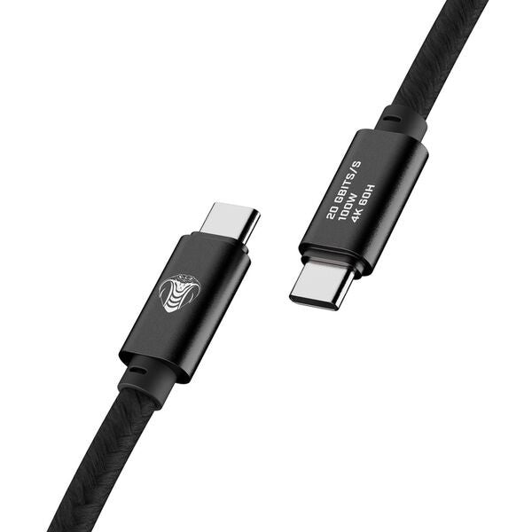 COBRA UNION CORDON DROIT USB-C / USB-C 0.3M 20GBITS NOIR