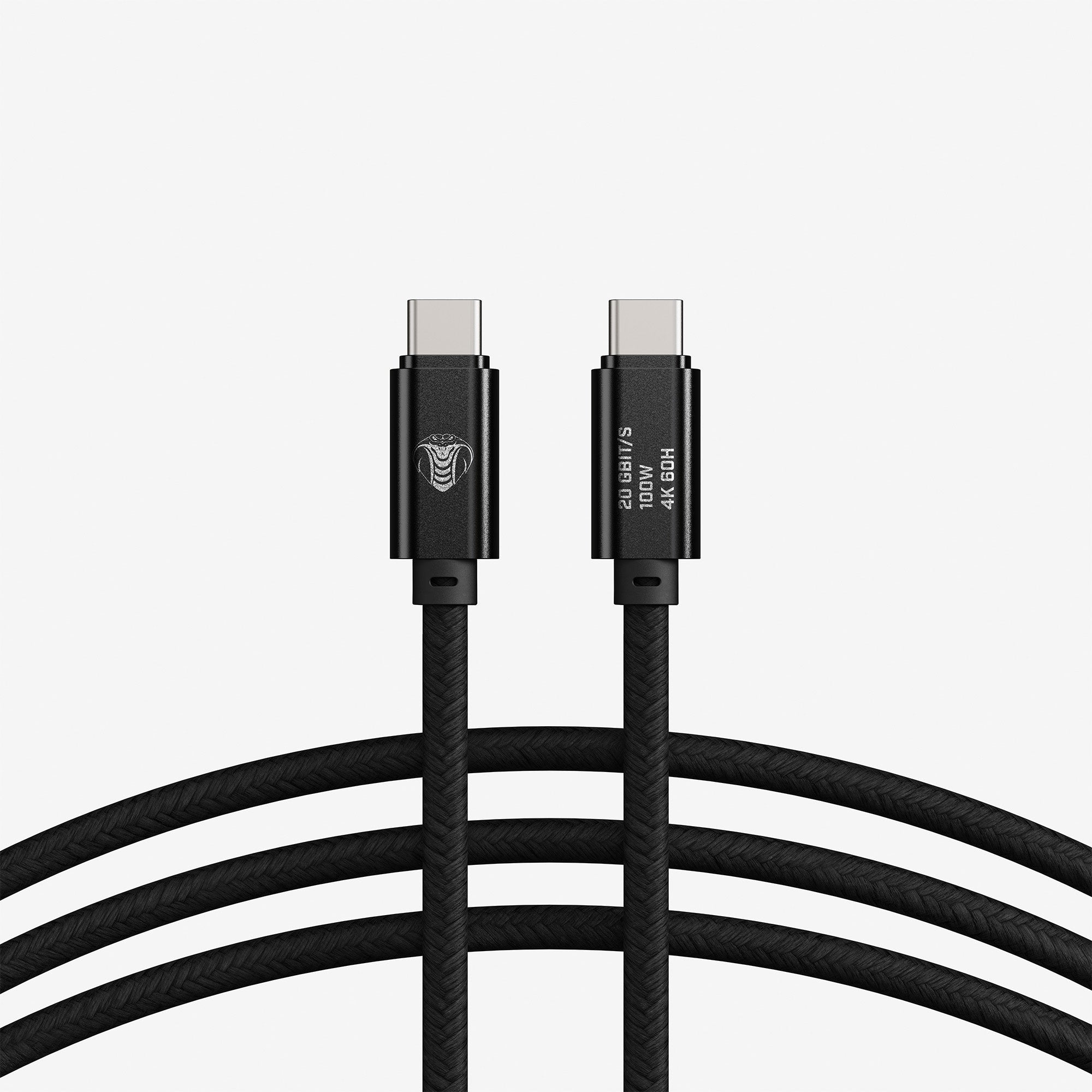COBRA UNION CORDON DROIT USB-C / USB-C 1.2M 20GBITS NOIR