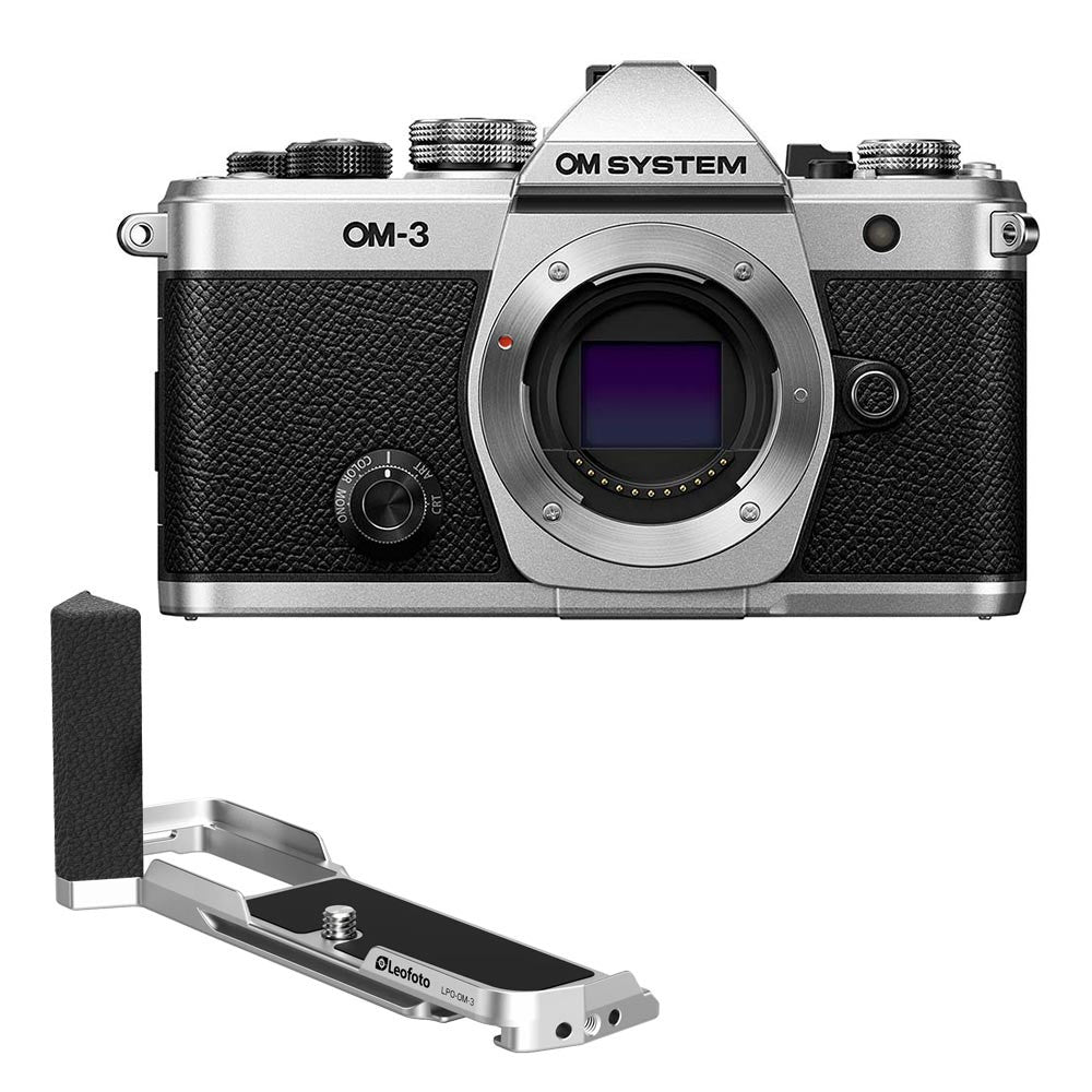 OM SYSTEM OM-3 Silver + Grip Leofoto