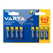 VARTA AAA/LR03 PILE LONGLIFE 6+2 GRATUITES