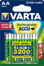 VARTA Piles rechargeables pré-chargées AA / LR6 2100mAh x4